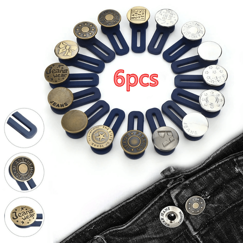 6pcs Pants Waist Extender Metal Button Waist Stretch Size Adjust
