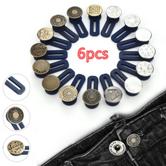 6pcs Pants Waist Extender Metal Button Waist Stretch Size Adjust