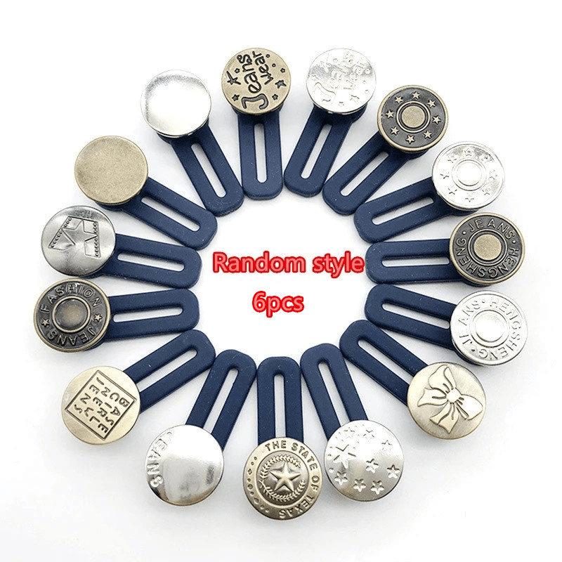 6pcs Pants Waist Extender Metal Button Waist Stretch Size Adjust