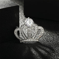 High End Zircon Crown Brooch Men's Dinner Pin Evening Dress Accessories