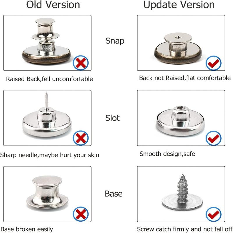 Replacement Jeans Copper Buttons With Tool