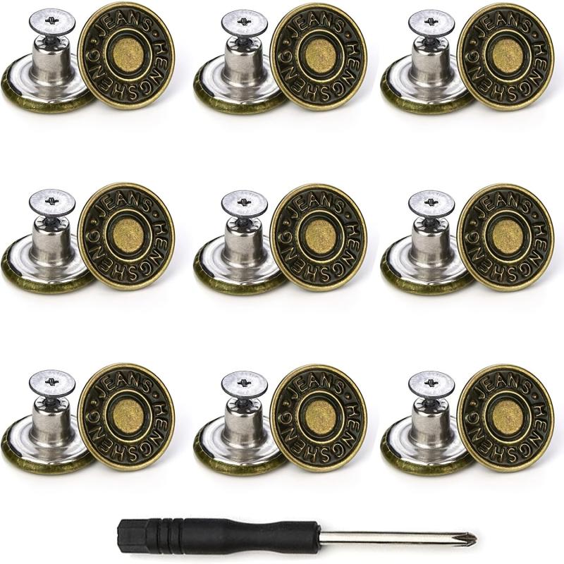 Replacement Jeans Copper Buttons With Tool