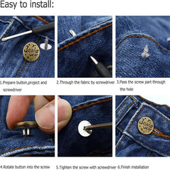 Replacement Jeans Copper Buttons With Tool