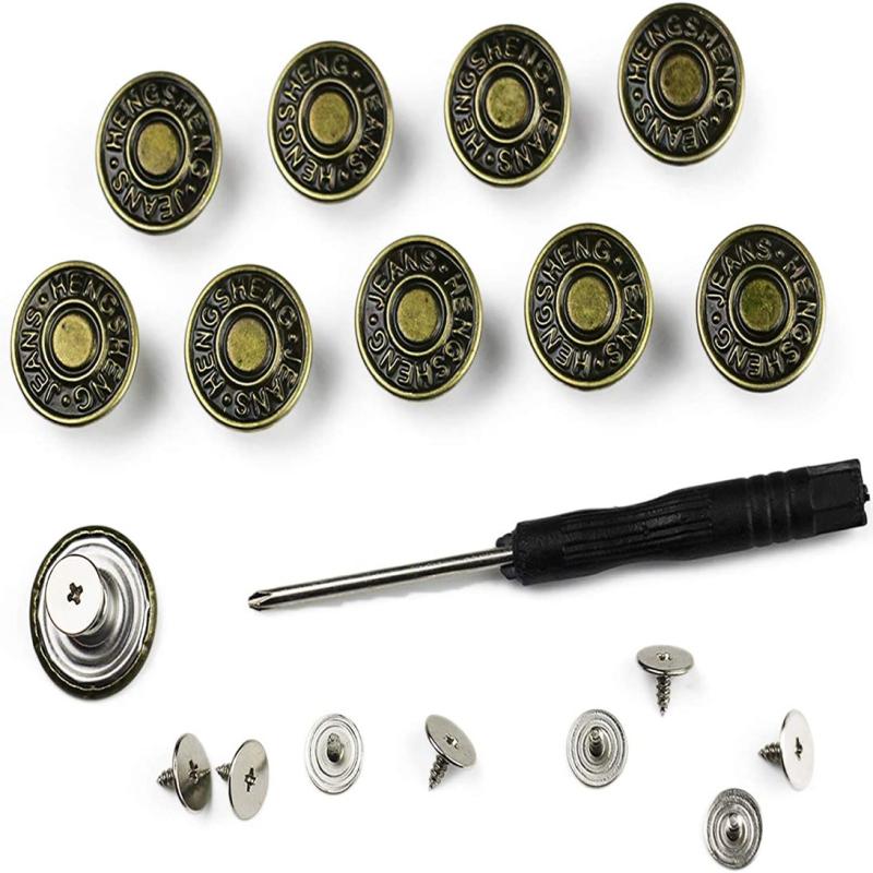 Replacement Jeans Copper Buttons With Tool