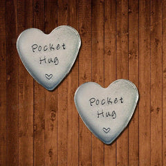 Pocket Hug Heart Keepsake Token Pewter Hand Stamped