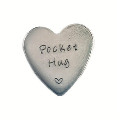 Pocket Hug Heart Keepsake Token Pewter Hand Stamped