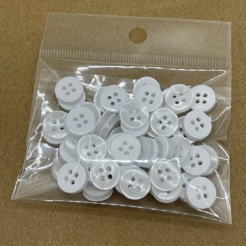 50pcs 4 Holes Shirt Buttons Apparel Sewing Accessories Size 1