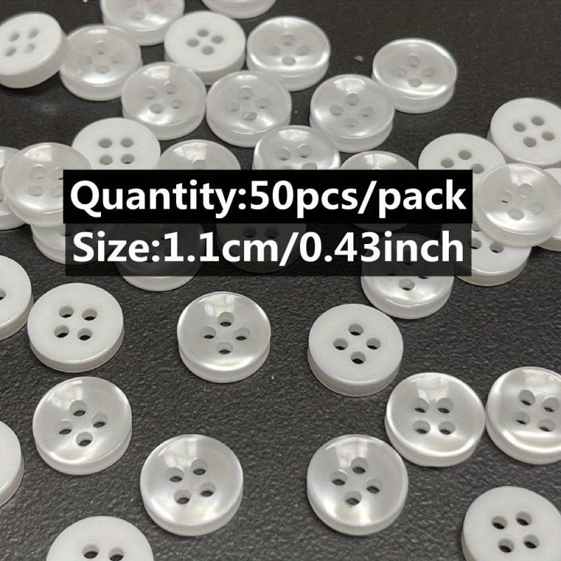 50pcs 4 Holes Shirt Buttons Apparel Sewing Accessories Size 1