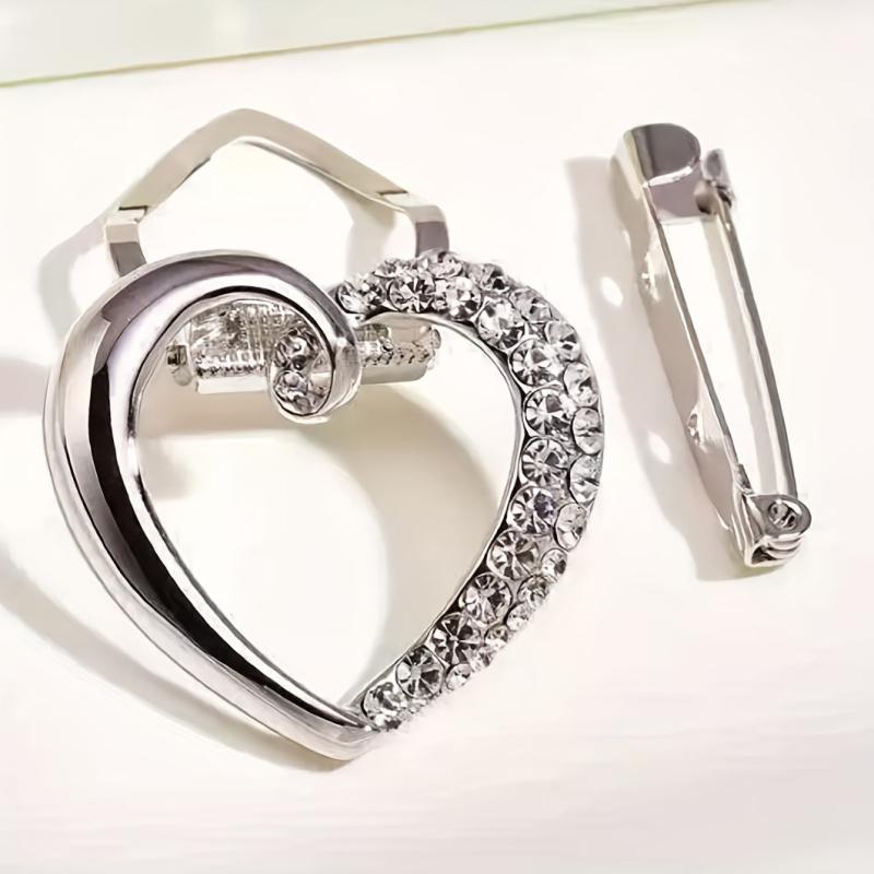 Heart Shape Clothes Corner Buckle Silky Scarf Buckle Brooch For Men