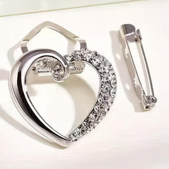 Heart Shape Clothes Corner Buckle Silky Scarf Buckle Brooch For Men