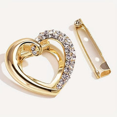 Heart Shape Clothes Corner Buckle Silky Scarf Buckle Brooch For Men