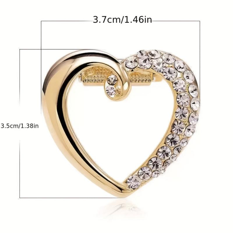 Heart Shape Clothes Corner Buckle Silky Scarf Buckle Brooch For Men