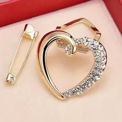 Heart Shape Clothes Corner Buckle Silky Scarf Buckle Brooch For Men