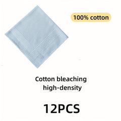 12pcs Plain Ribbon Handkerchief Thin Pocket Square 39