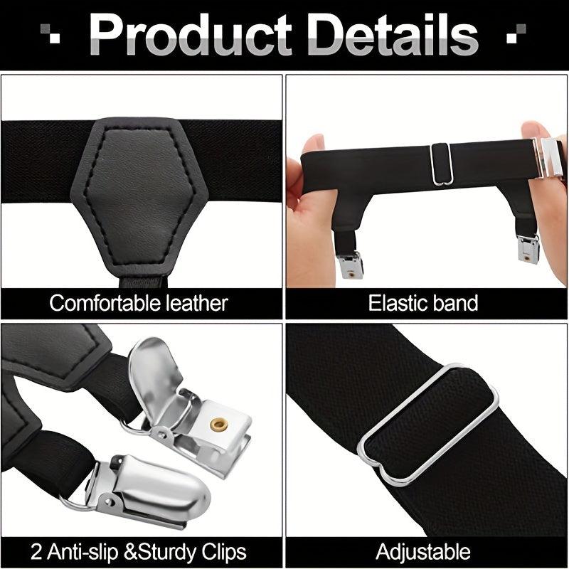 Men's Sock Suspenders Holders Adjustable Clip Metal Clips One Size