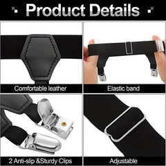 Men's Sock Suspenders Holders Adjustable Clip Metal Clips One Size