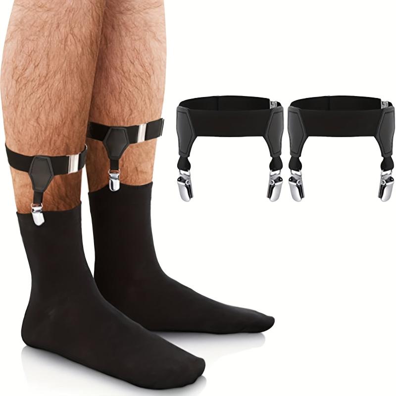 Men's Sock Suspenders Holders Adjustable Clip Metal Clips One Size
