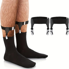 Men's Sock Suspenders Holders Adjustable Clip Metal Clips One Size