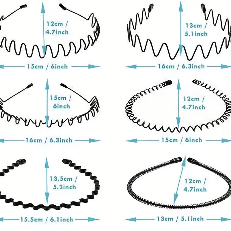 6pcs Men's Hair Scrunchies Invisible Pressing Hair Back Head Wave Hair Bands