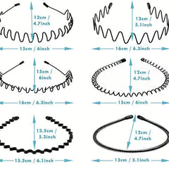 6pcs Men's Hair Scrunchies Invisible Pressing Hair Back Head Wave Hair Bands