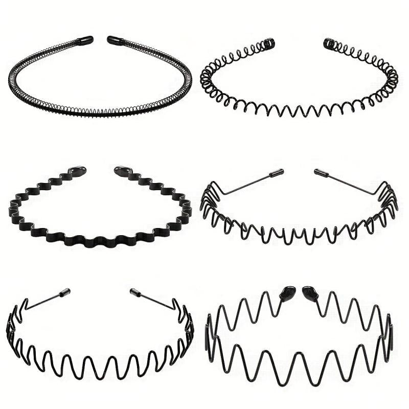 6pcs Men's Hair Scrunchies Invisible Pressing Hair Back Head Wave Hair Bands