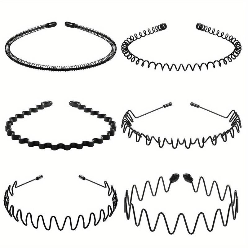 6pcs Men's Hair Scrunchies Invisible Pressing Hair Back Head Wave Hair Bands