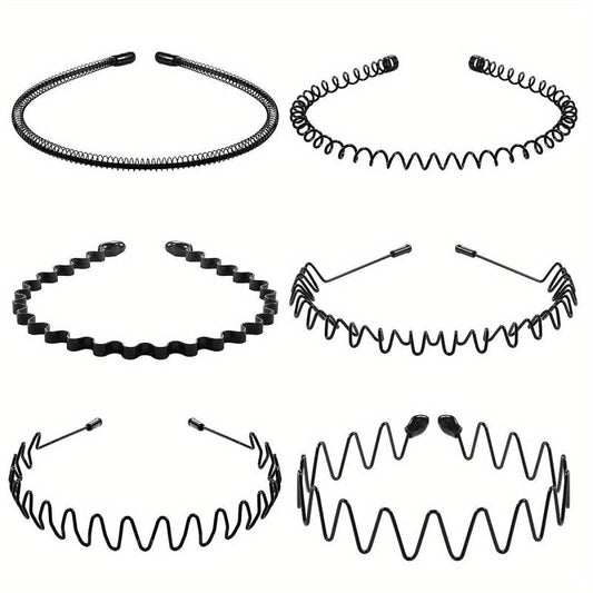 6pcs Men's Hair Scrunchies Invisible Pressing Hair Back Head Wave Hair Bands