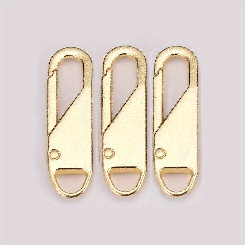 3pcs Detachable Zipper Head Box Bag Metal Pull Lock Pendant Slices