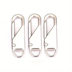 3pcs Detachable Zipper Head Box Bag Metal Pull Lock Pendant Slices