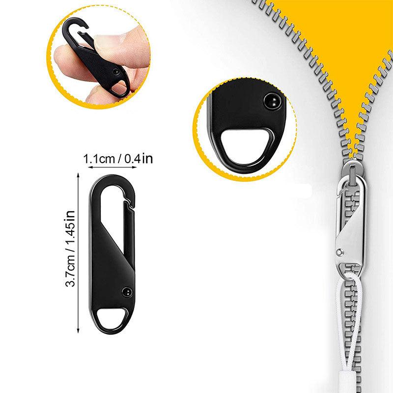 3pcs Detachable Zipper Head Box Bag Metal Pull Lock Pendant Slices