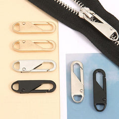 3pcs Detachable Zipper Head Box Bag Metal Pull Lock Pendant Slices