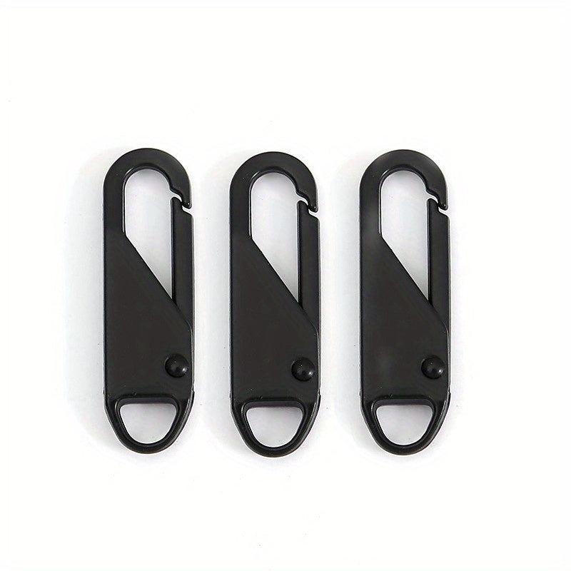 3pcs Detachable Zipper Head Box Bag Metal Pull Lock Pendant Slices