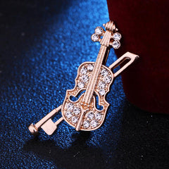 Men's Music Style Violin Tassel Chain Brooch Note Suit Accessories