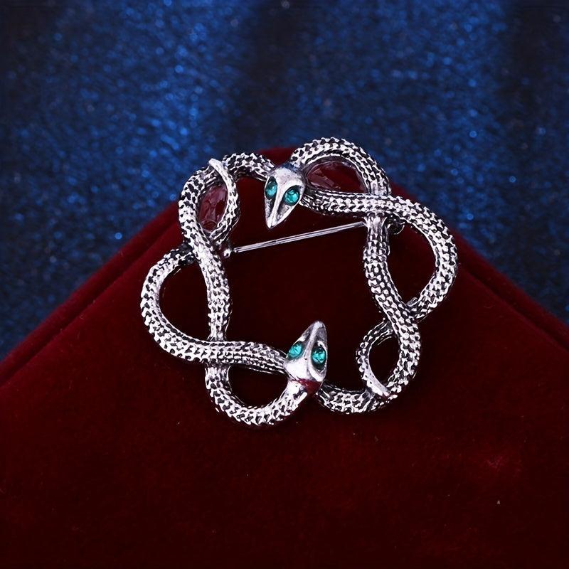 Vintage Snake Brooch Suit Jacket Pin Classic Double Snake Host Brooch