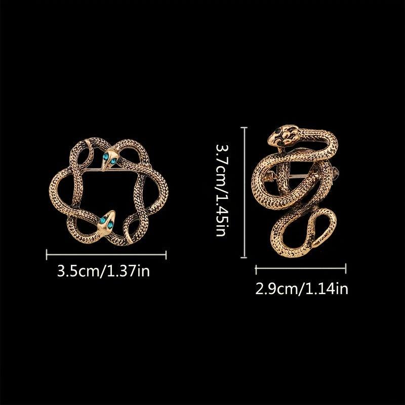 Vintage Snake Brooch Suit Jacket Pin Classic Double Snake Host Brooch
