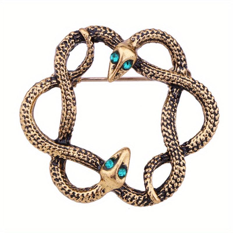 Vintage Snake Brooch Suit Jacket Pin Classic Double Snake Host Brooch