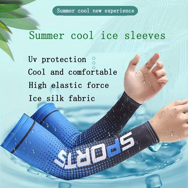 Summer Sunscreen Ice Silk Arm Sleeves High Elastic Sports Driving Thin