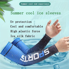 Summer Sunscreen Ice Silk Arm Sleeves High Elastic Sports Driving Thin