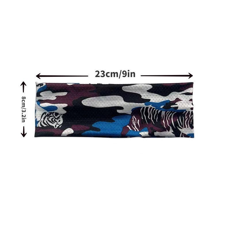 Men's Camo Ice Silk Headband for Running Fitness Sweat Absorption