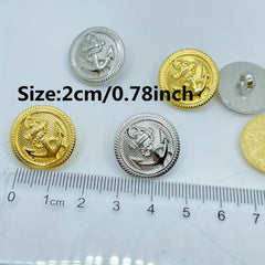 10pcs Vintage Anchor Sewing Buttons for Men's Clothing
