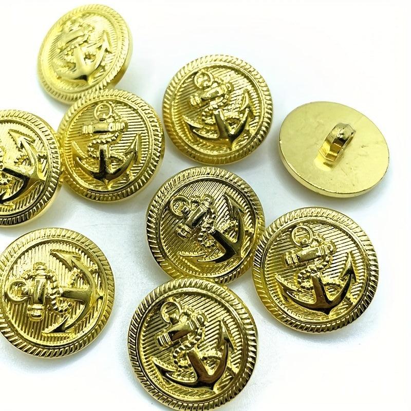 10pcs Vintage Anchor Sewing Buttons for Men's Clothing