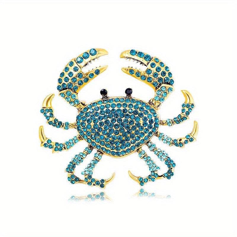 Crab Brooches Rhinestone Sea Animal Party Office Pins
