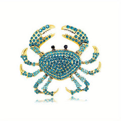 Crab Brooches Rhinestone Sea Animal Party Office Pins