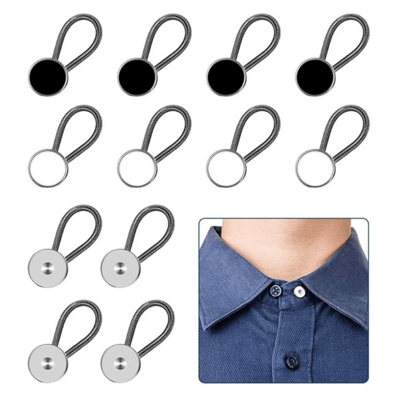 3pcs Collar Extension Metal Button Shirt Waist Extender Set