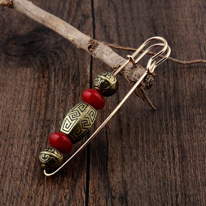 Natural Stone Brooch Pin For Clothing Dress Decor