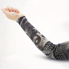 Men's Buddha Pattern Sun Protection Sleeves for Outdoor Travel