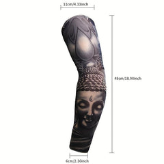 Men's Buddha Pattern Sun Protection Sleeves for Outdoor Travel