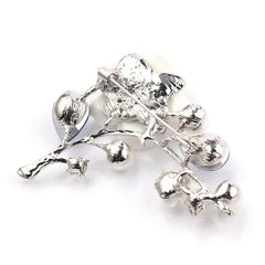 Natural Shell Crystal Plum Blossom Brooch Pin