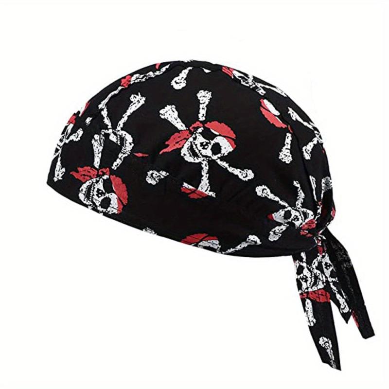 American Flag Pirate Bandana Durag Cap for Men Women