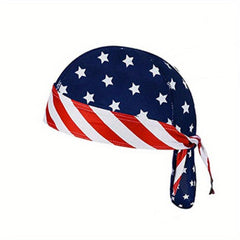 American Flag Pirate Bandana Durag Cap for Men Women
